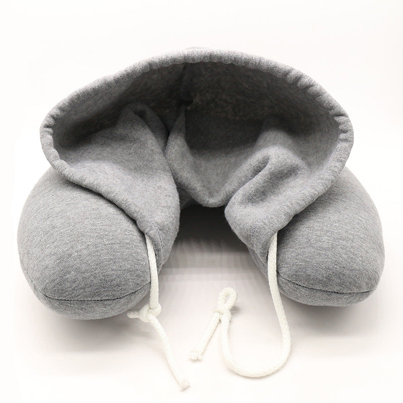 Travel Hooded U-Shaped Pillow
