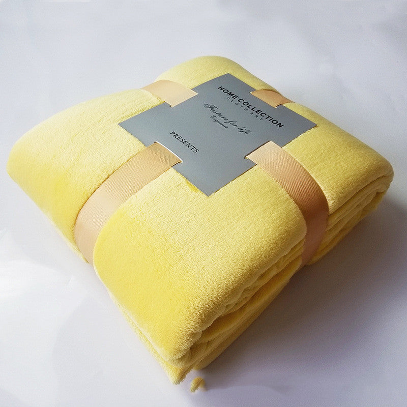 Pure Color Fleece Blanket, Travel Blanket