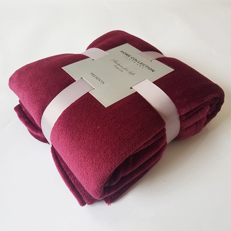 Pure Color Fleece Blanket, Travel Blanket