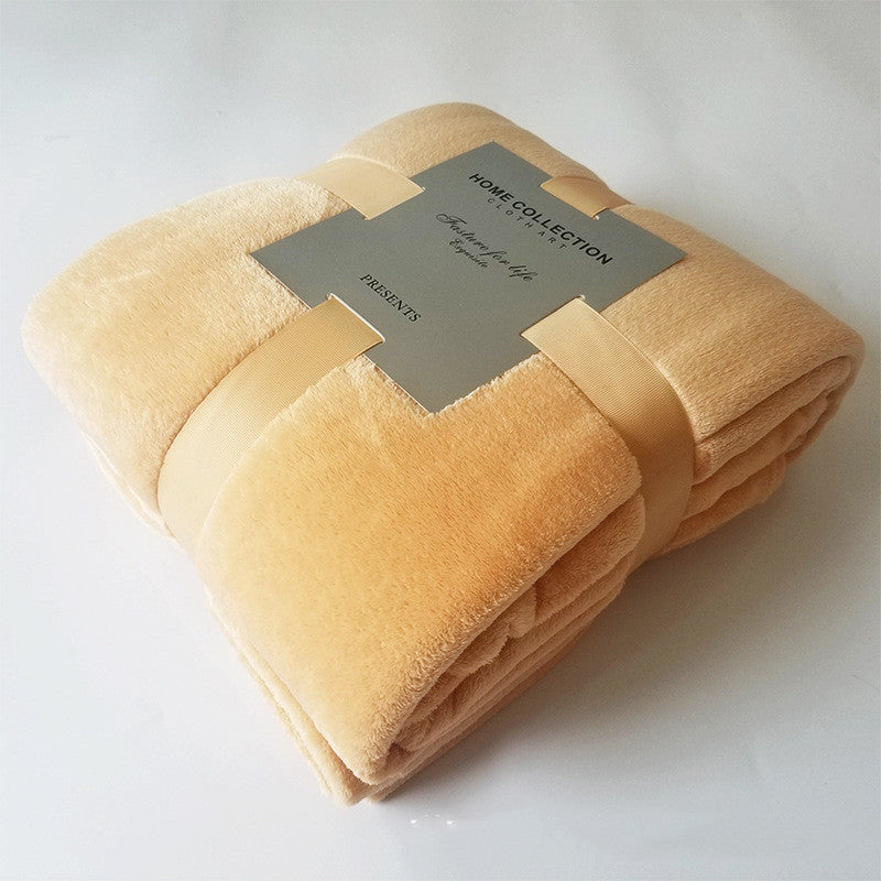 Pure Color Fleece Blanket, Travel Blanket