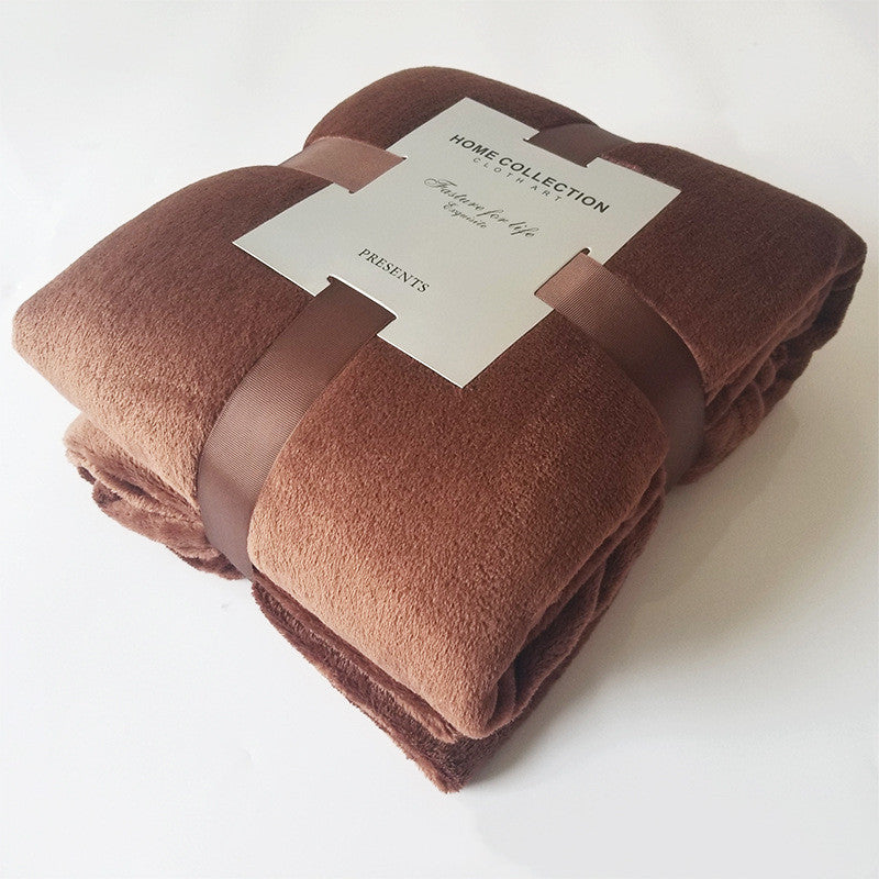 Pure Color Fleece Blanket, Travel Blanket