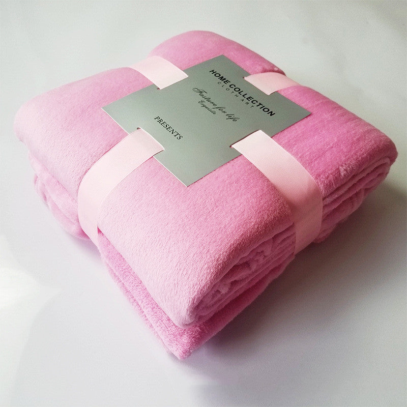 Pure Color Fleece Blanket, Travel Blanket