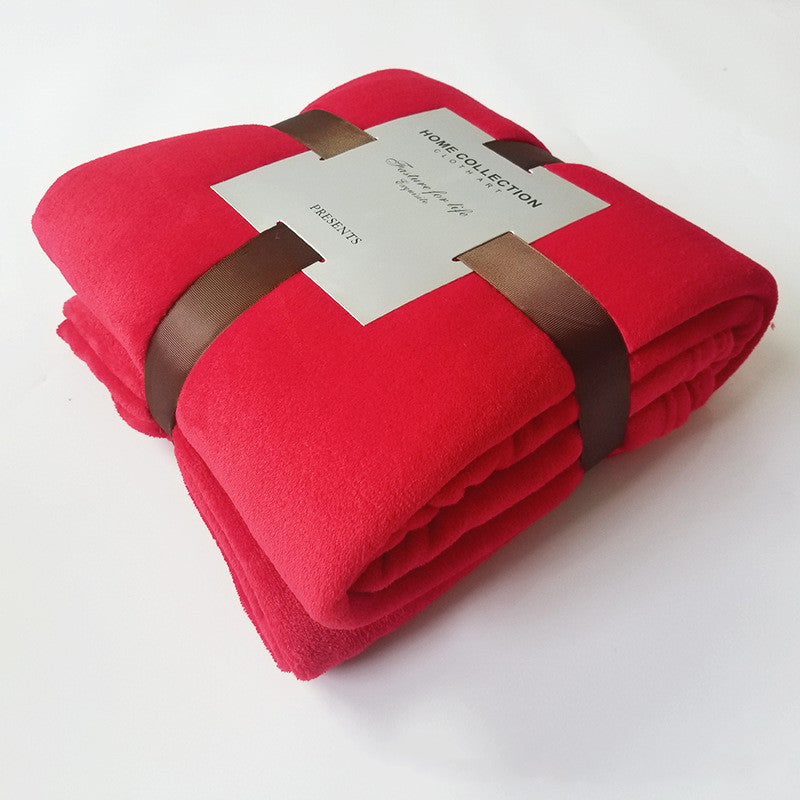 Pure Color Fleece Blanket, Travel Blanket