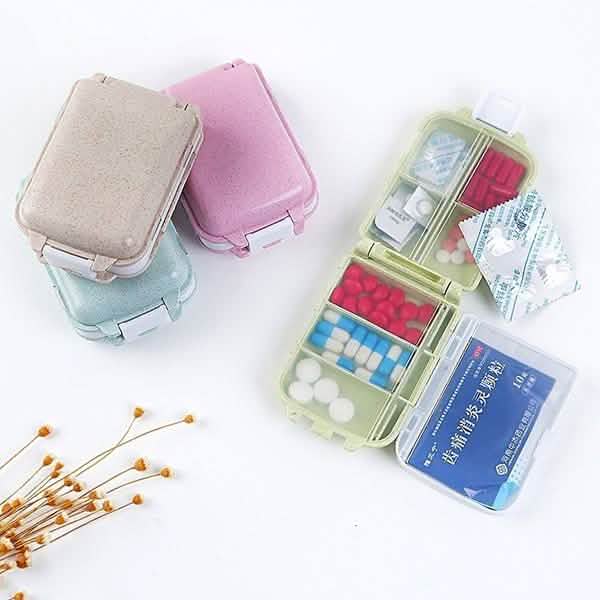 2-Pcs Portable Plastic Pill Box