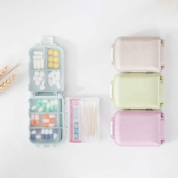 2-Pcs Portable Plastic Pill Box