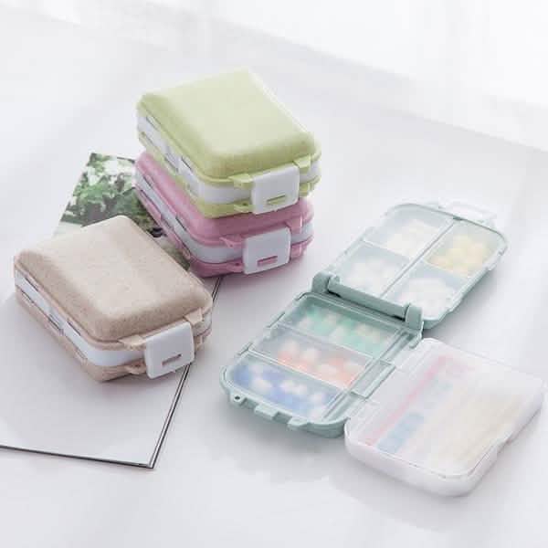 2-Pcs Portable Plastic Pill Box