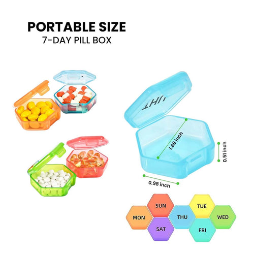 32Pcs Colored Compartments Monthly Pill Organizer w/Tray