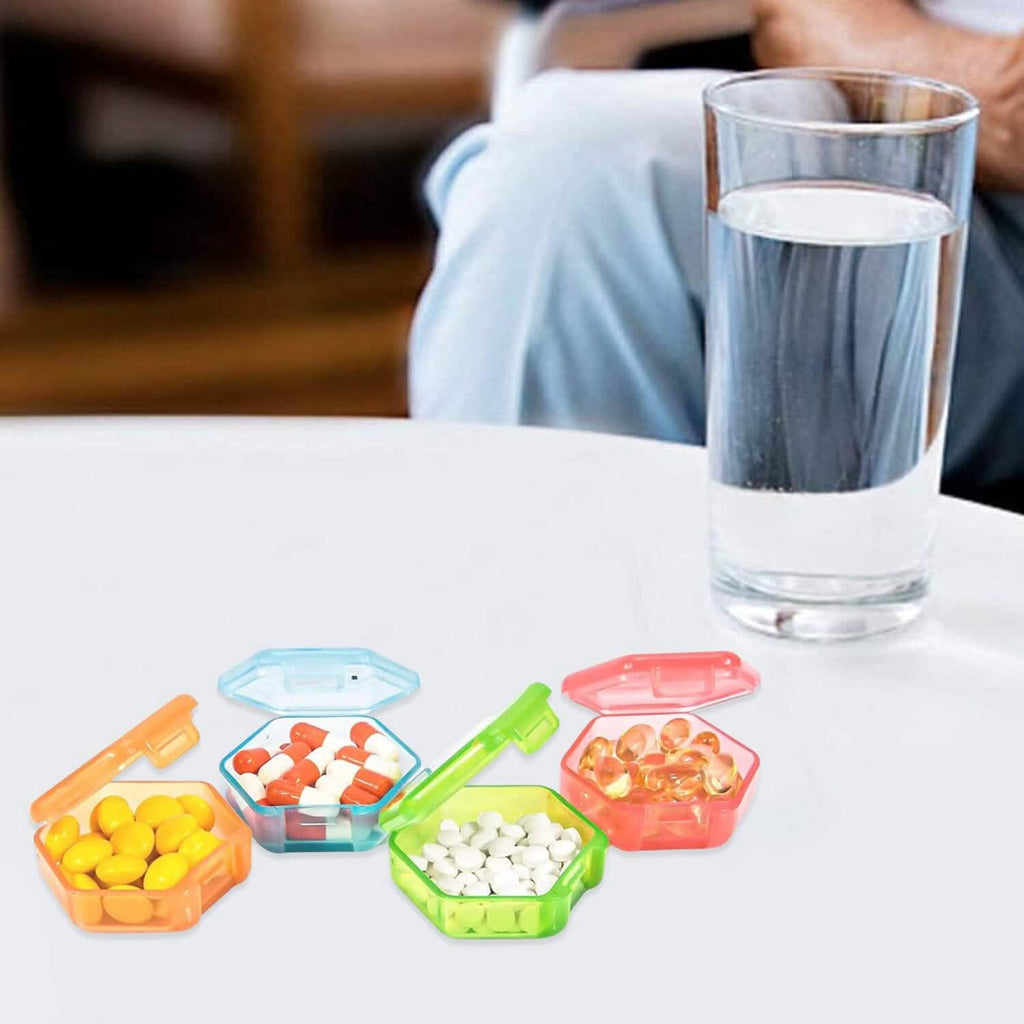 32Pcs Colored Compartments Monthly Pill Organizer w/Tray