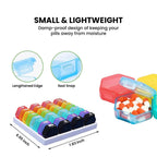 32Pcs Colored Compartments Monthly Pill Organizer w/Tray
