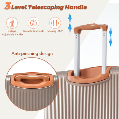 3Pcs Carry-on Coppery Hardshell Luggage Set