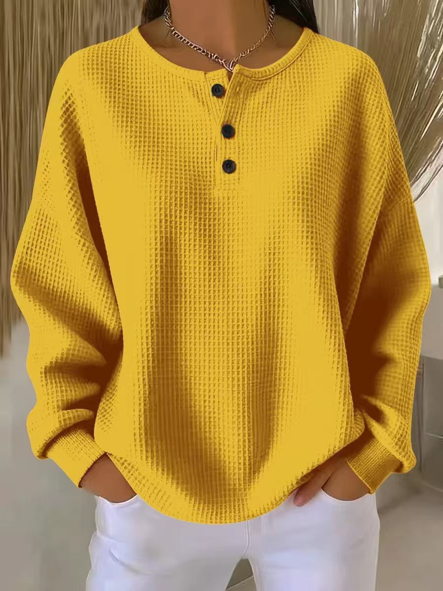 Women's Round Neck Solid Color Pullover