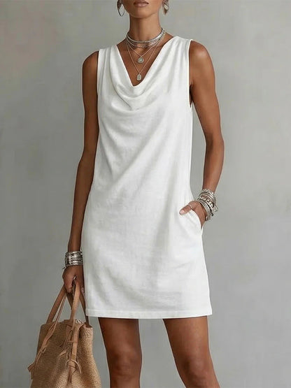 Women's Off-Shoulder Sleeveless Casual Midi Dress