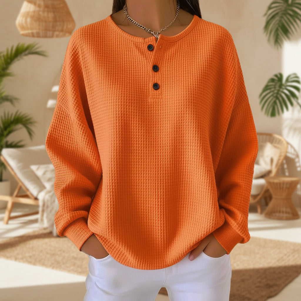 Women's Round Neck Solid Color Pullover