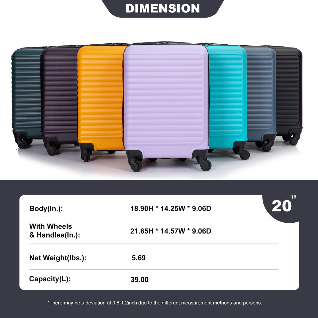 20" Carry on Luggage Lightweight Suitcase