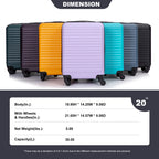 20" Carry on Luggage Lightweight Suitcase