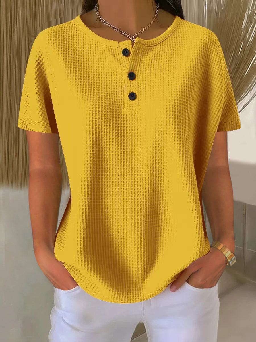 Women's Round Neck Solid Color Pullover