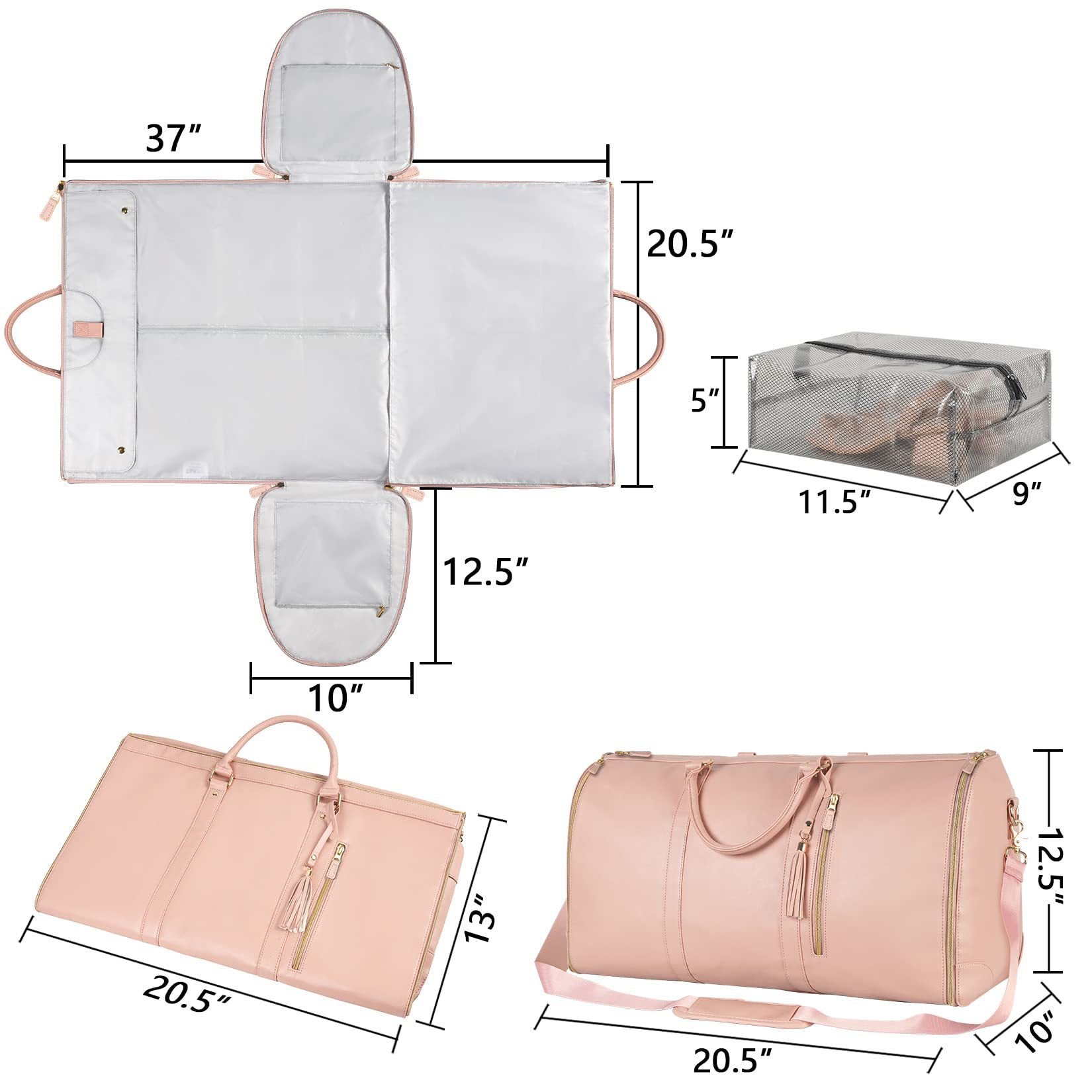 Women's Large Capacity Waterproof Travel Duffle Bag