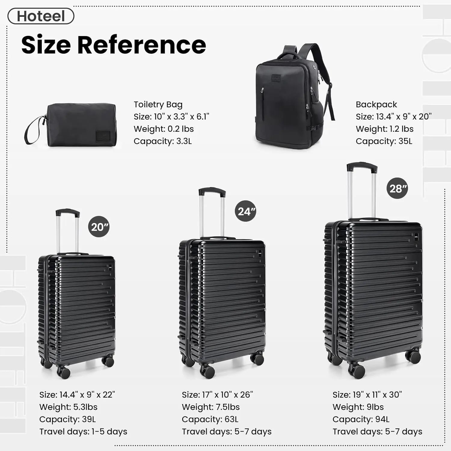 3/5pcs 20/24/28"Luggage Set
