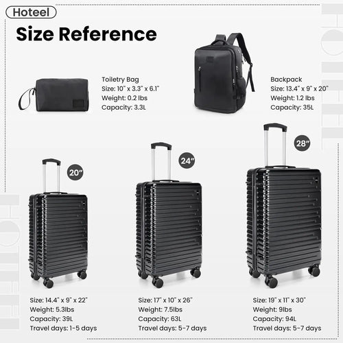 3/5pcs 20/24/28"Luggage Set