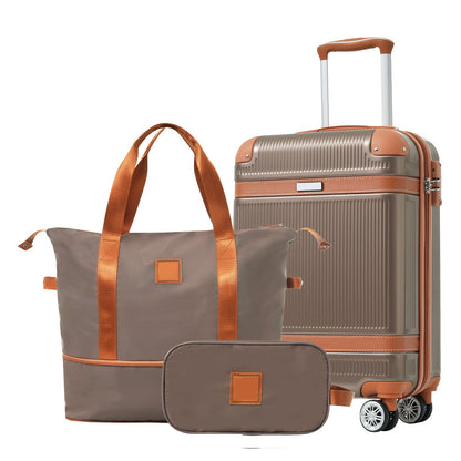 3Pcs Carry-on Coppery Hardshell Luggage Set