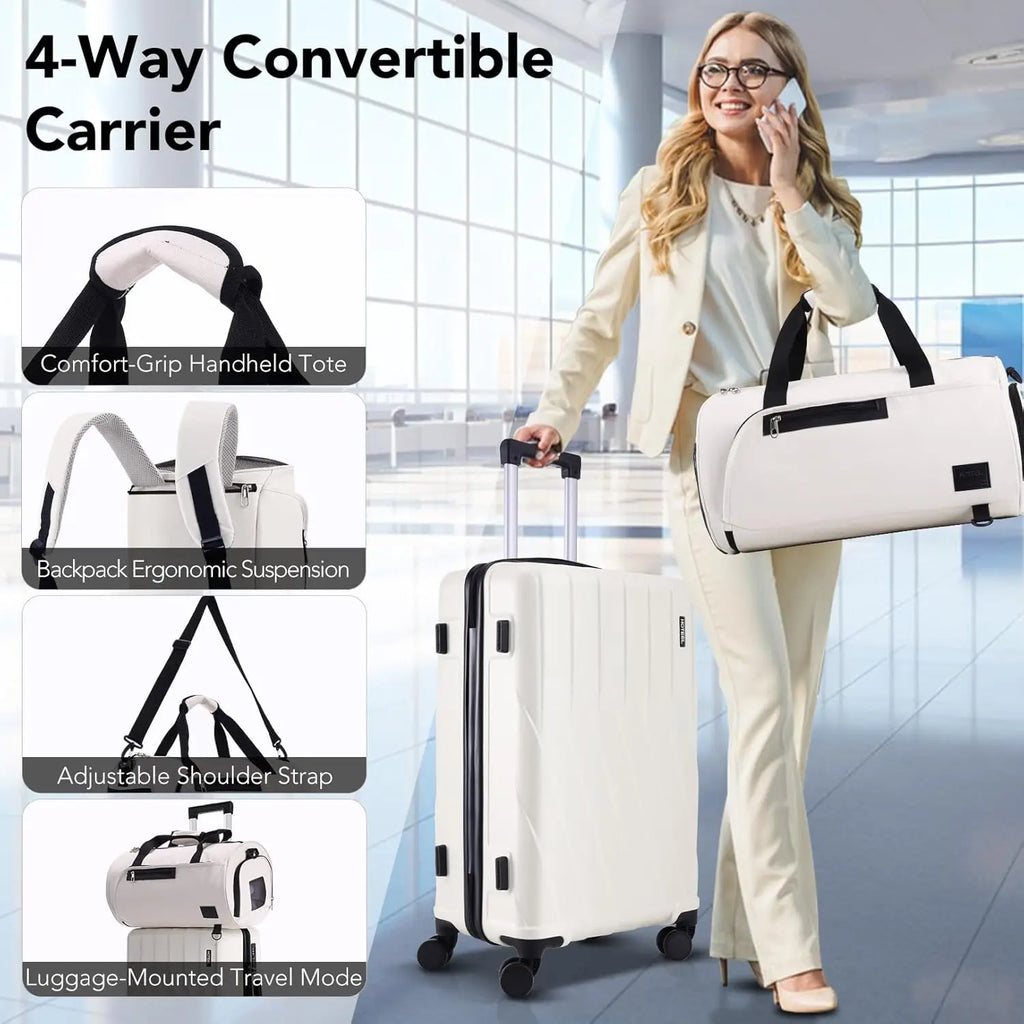 20" Carry on Suitcase w/Fitness Duffel and Toiletry Bag