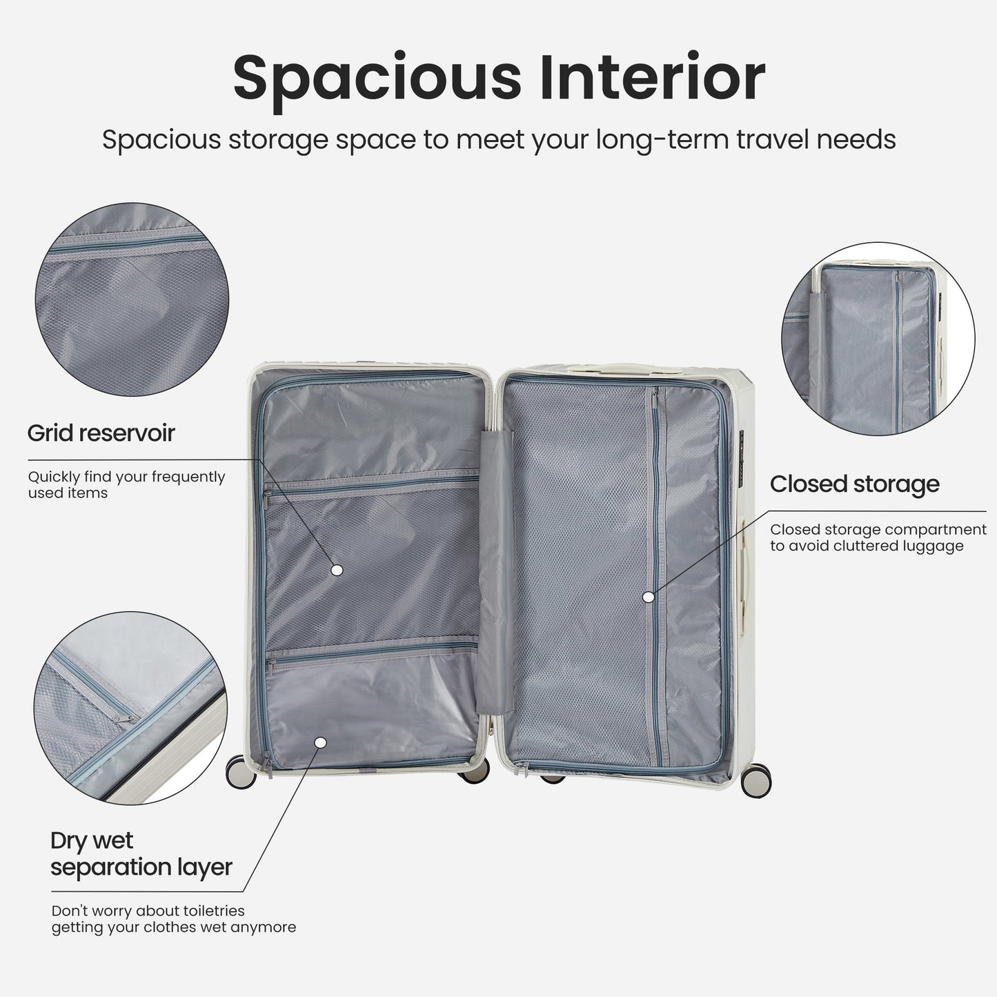 4Pcs 20/24/29"/Travel Bag Durable Lightweight Luggage