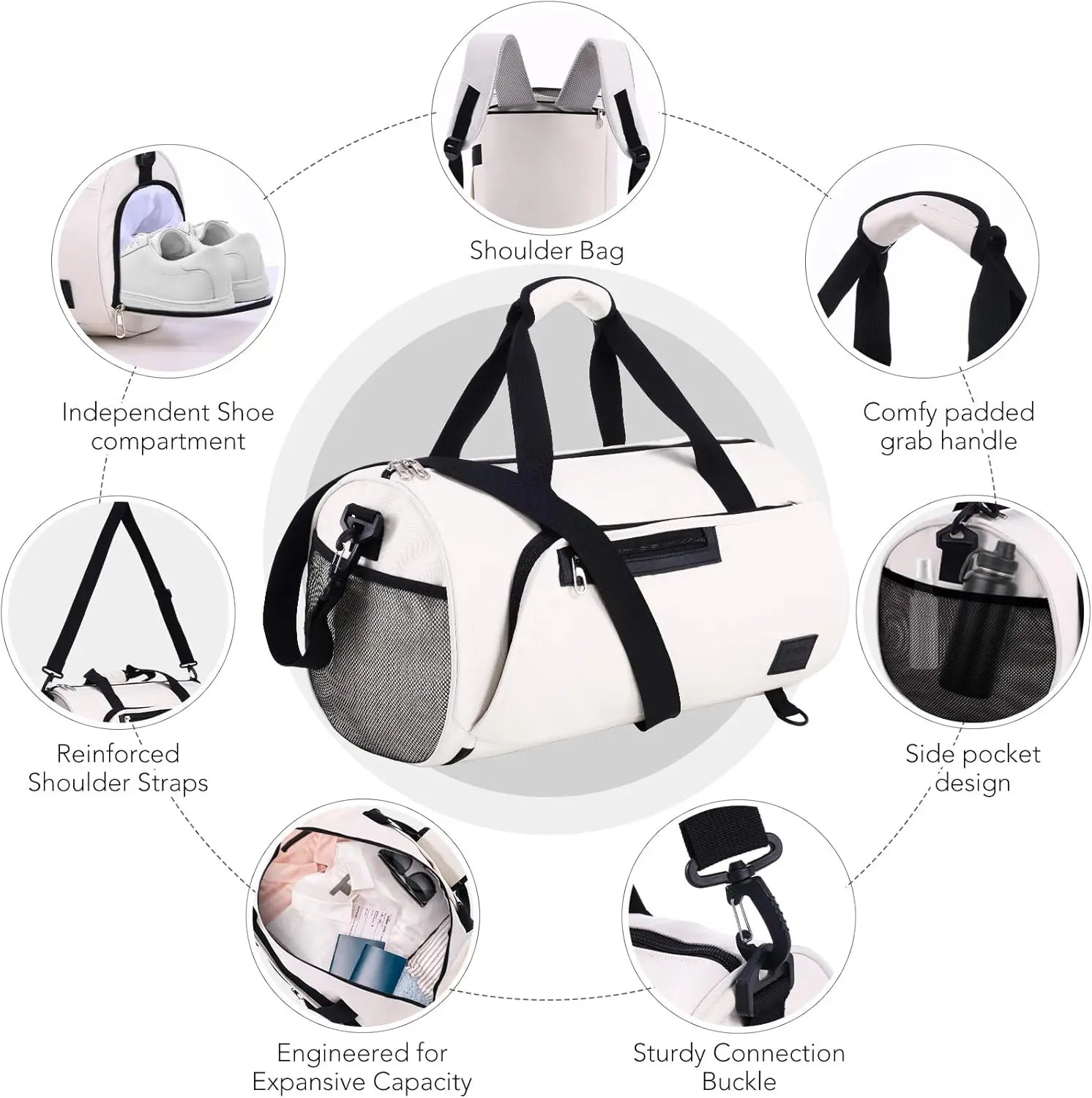 20" Carry on Suitcase w/Fitness Duffel and Toiletry Bag