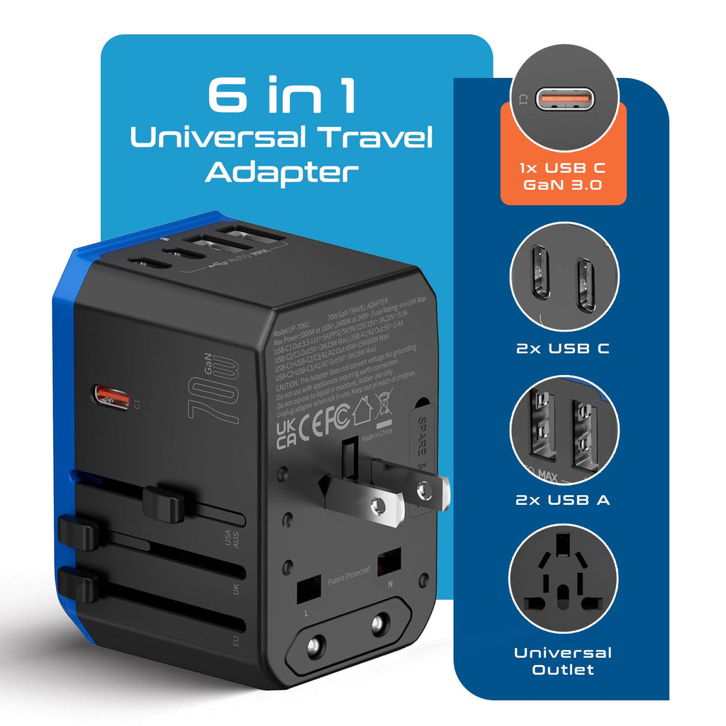 70W International Travel Plug Adapter