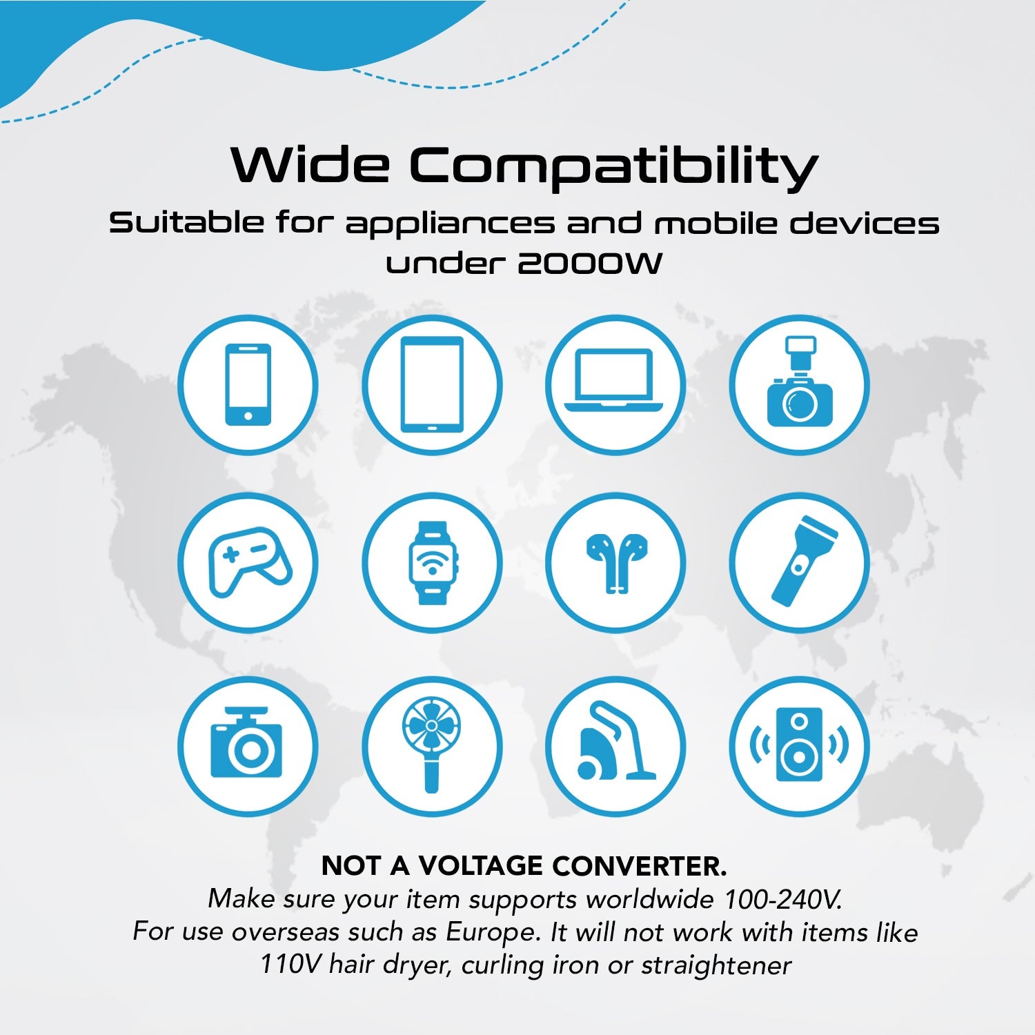 70W International Travel Plug Adapter