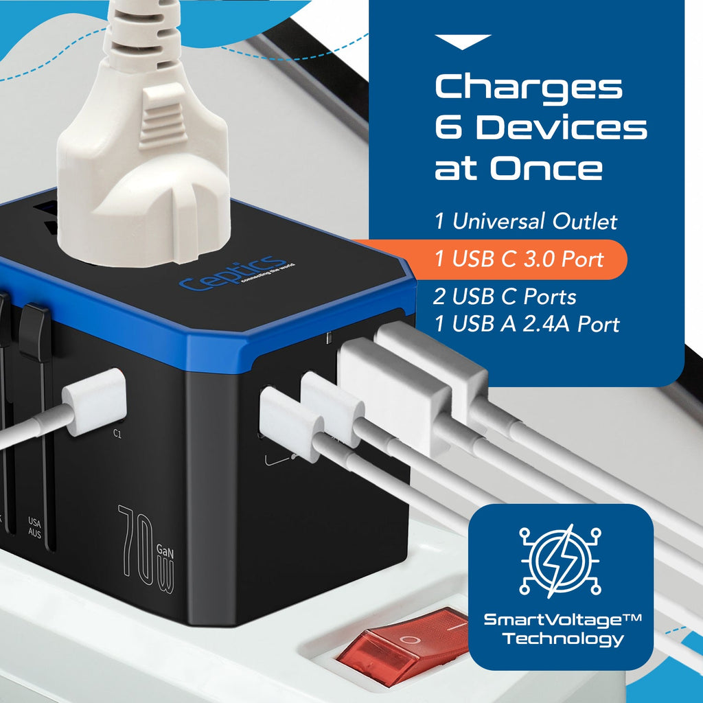 70W International Travel Plug Adapter