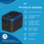 70W International Travel Plug Adapter