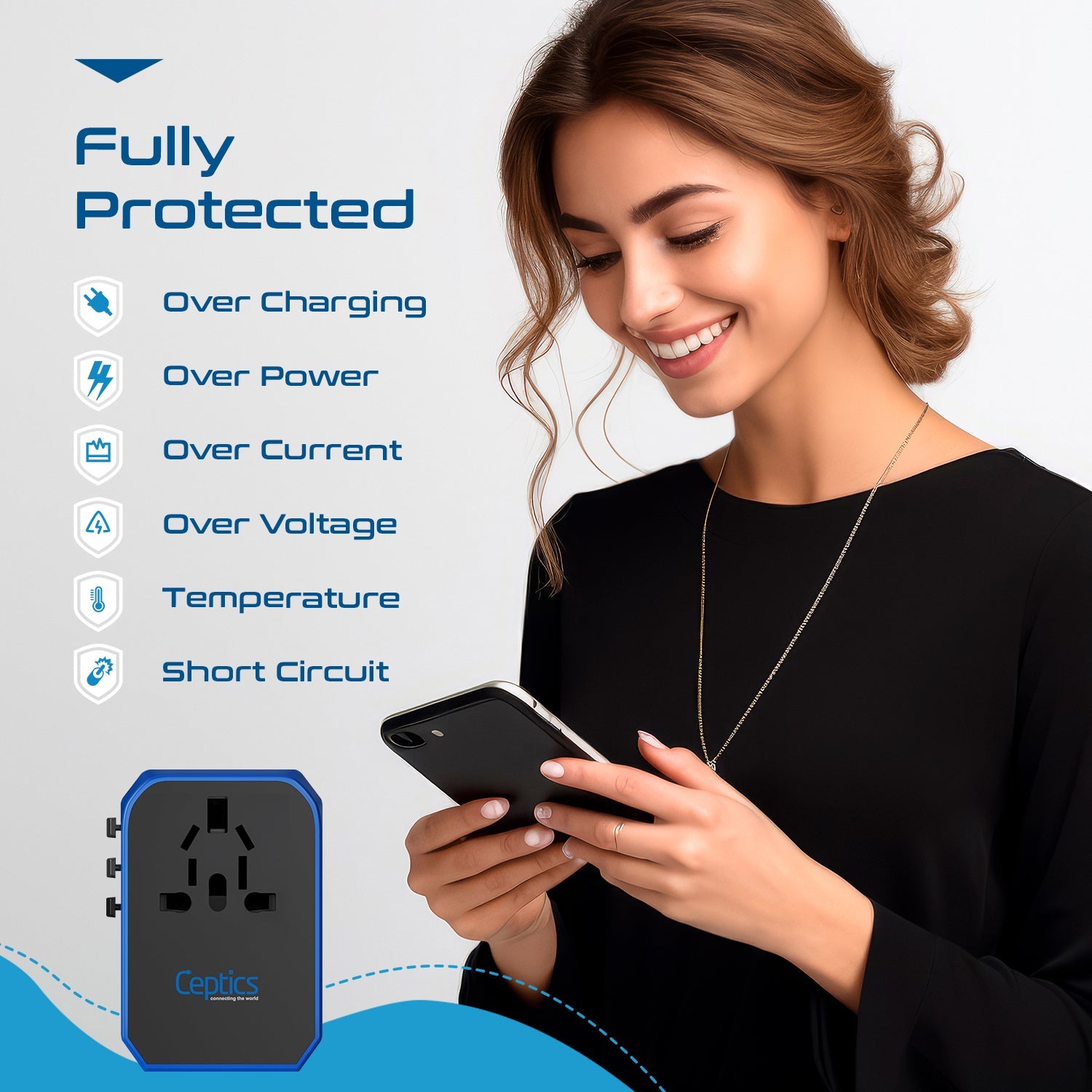 70W International Travel Plug Adapter