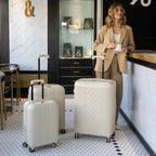 Diamond 3Pcs Expandable Chic Luggage Set