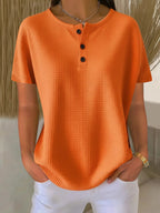 Women's Round Neck Solid Color Pullover