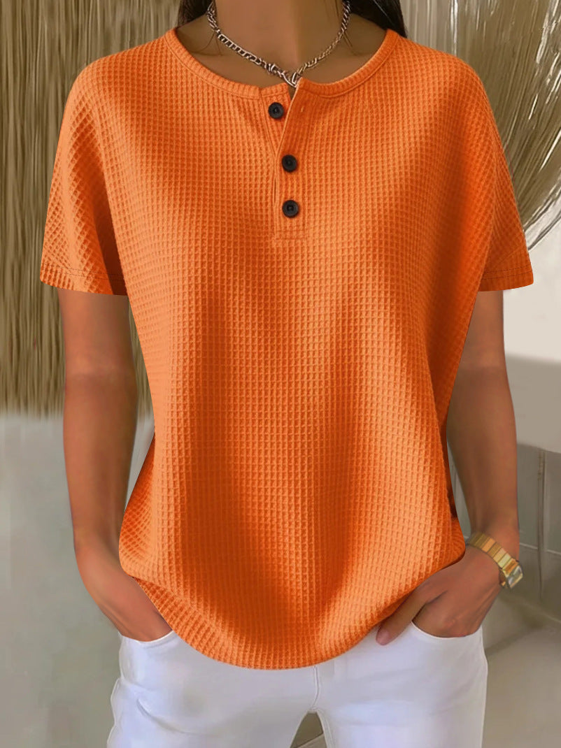 Women's Round Neck Solid Color Pullover