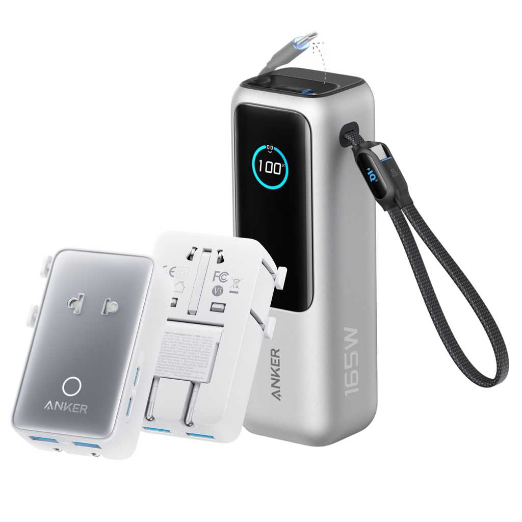 Anker Laptop Power Bank (25K, 165W, Built-In and Retractable Cables)