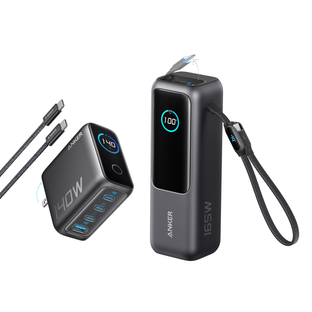 Anker Laptop Power Bank (25K, 165W, Built-In and Retractable Cables)