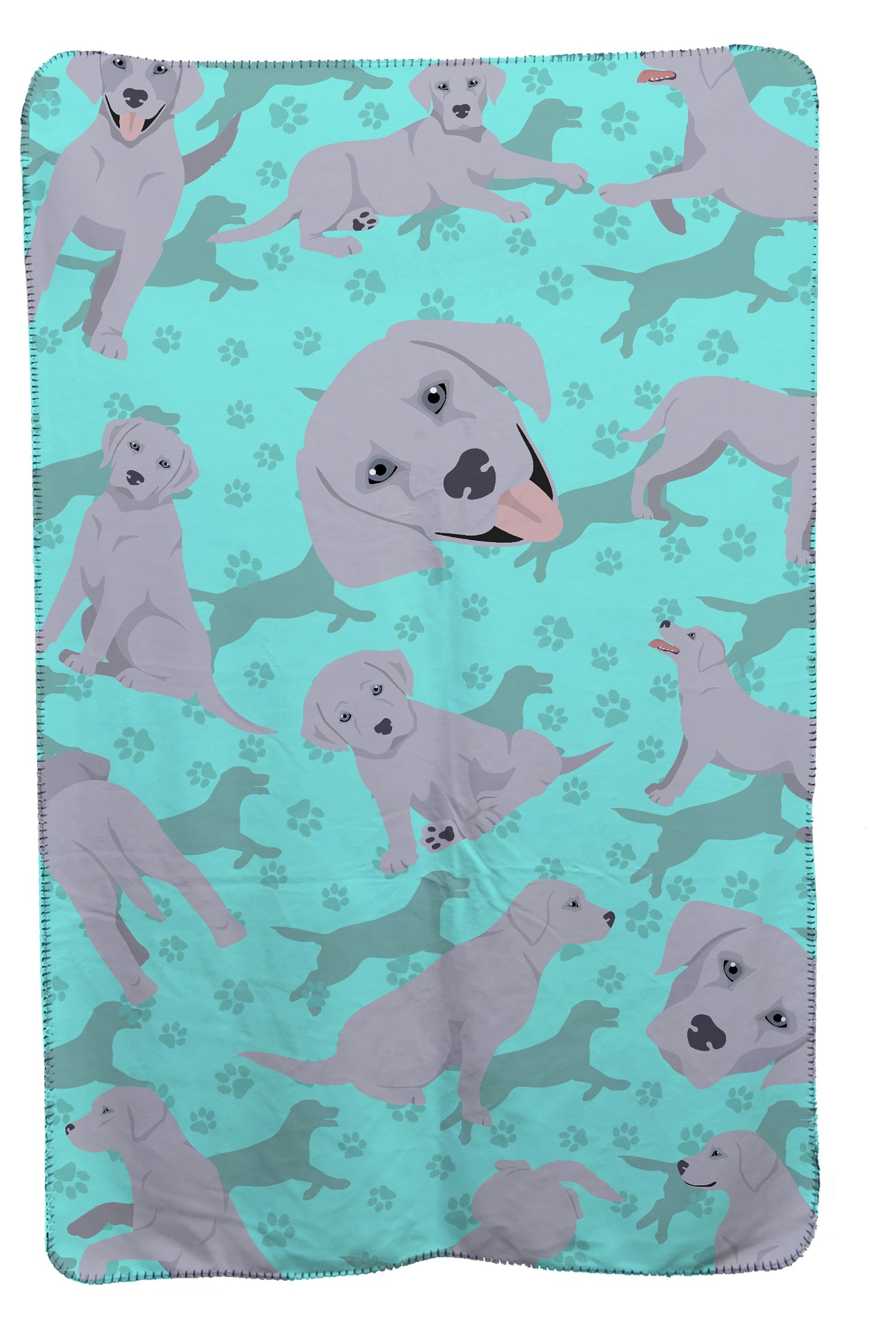 Silver Labrador Retriever Soft Travel Blanket w/Bag