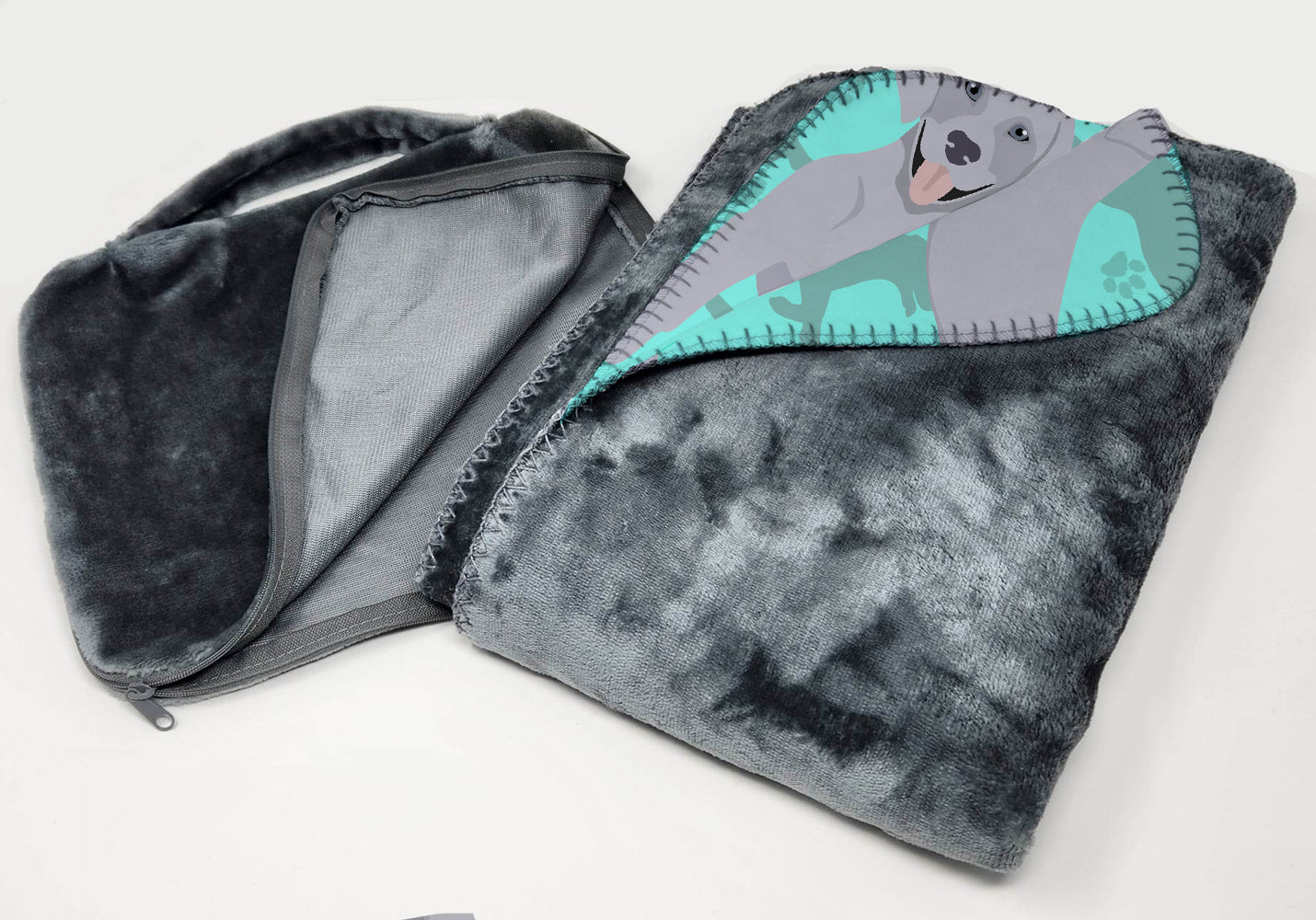 Silver Labrador Retriever Soft Travel Blanket w/Bag