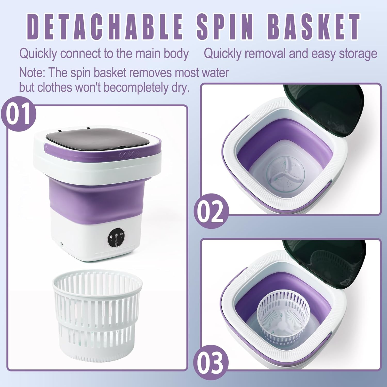 16L Mini Portable Foldable Washer
