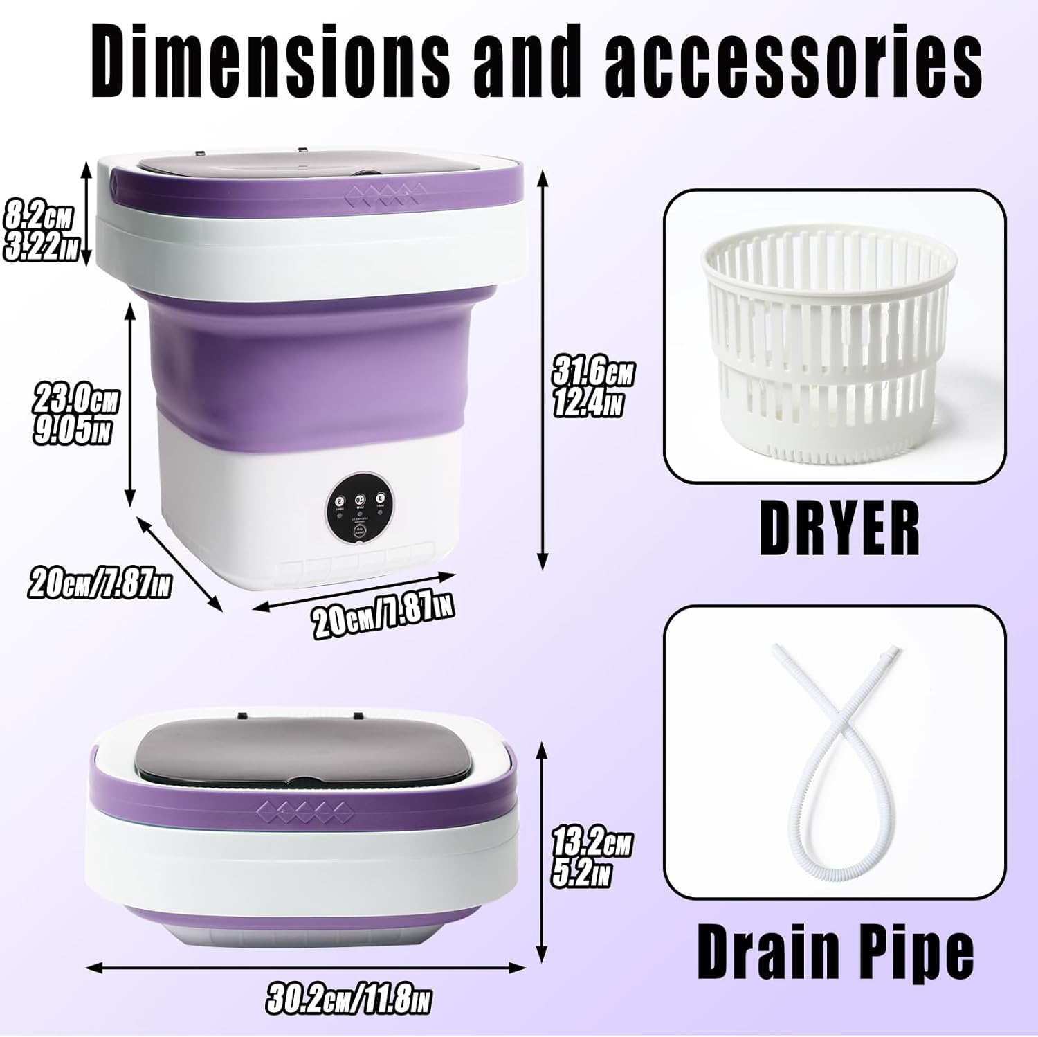 16L Mini Portable Foldable Washer