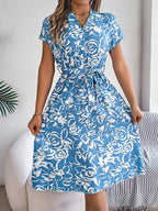 Women's VigoCasey Elegant Flower Print Short Dress