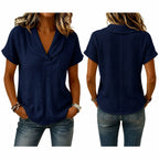 Women's Breathable Crinkle Cotton Linen Blouse