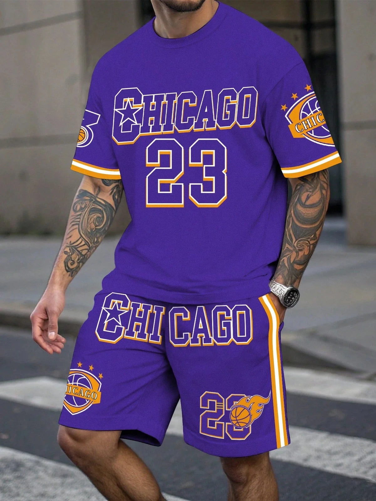 Men's Plus Size Basketball Shorts Set