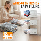 18-Pack Cordless Travel Vacuum Compression Bags