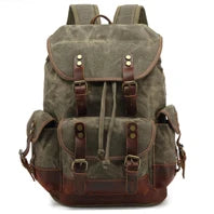 Vintage Crazy Horse Genuine Leather Hiking Backpack
