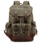 Vintage Crazy Horse Genuine Leather Hiking Backpack