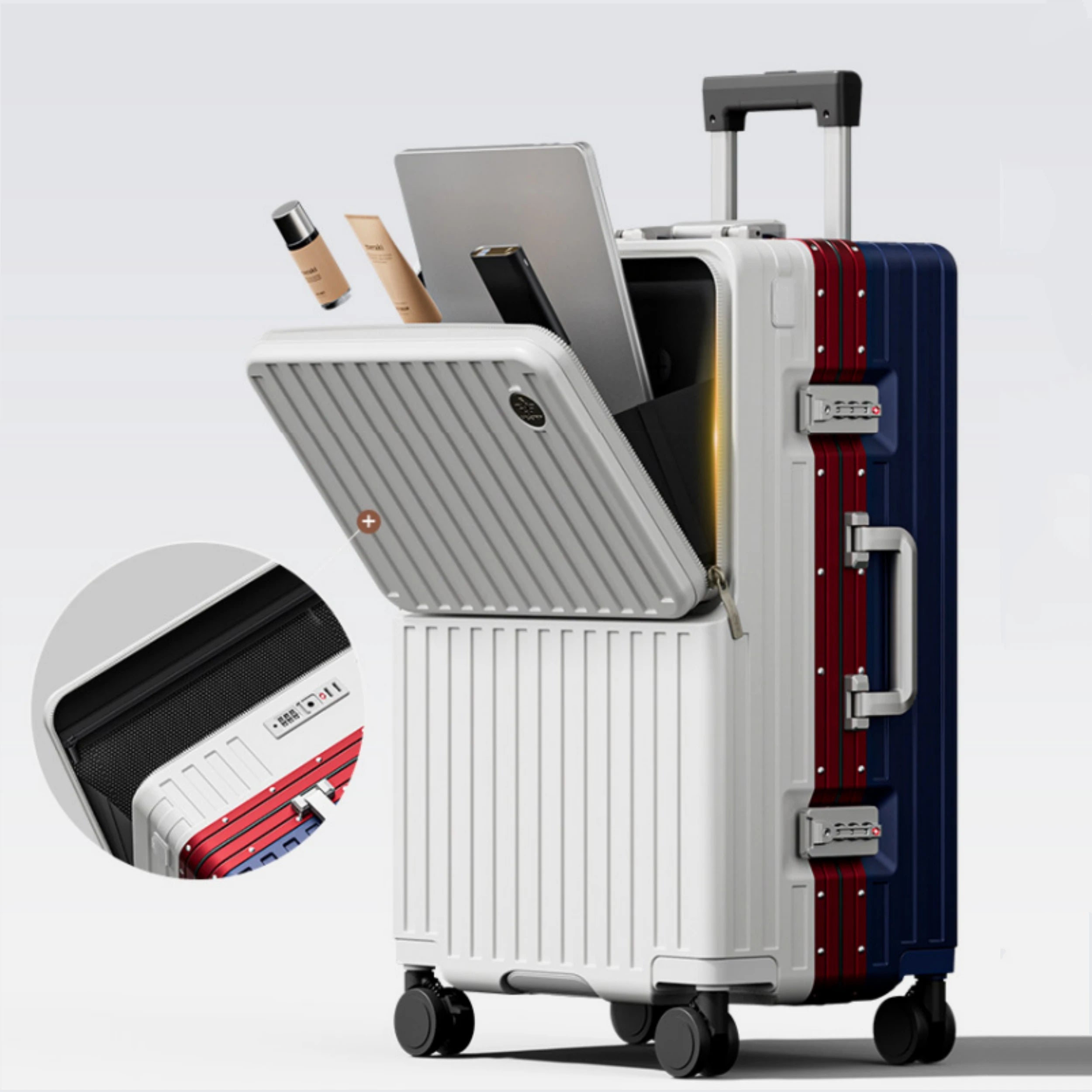 20/24/26" Front Opening Pocket Aluminum Frame Luggage