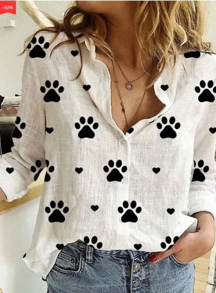 Women's Vintage Cotton Linen Blouse