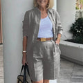 Women's Elegant Solid Color Shorts Sets
